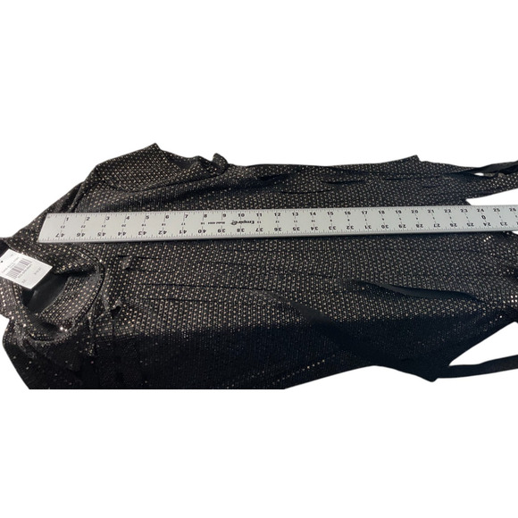 NWT Gold Heart Mood Top Womens XL Black Metallic Fringe Festival Dance Bodysuit - Picture 5 of 8